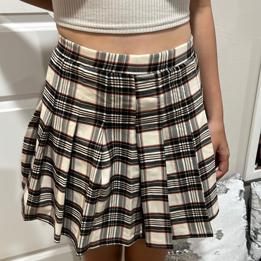 Plaid Pleated Skirt